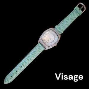 Visage Women's Green, Silver And Crystal Watch